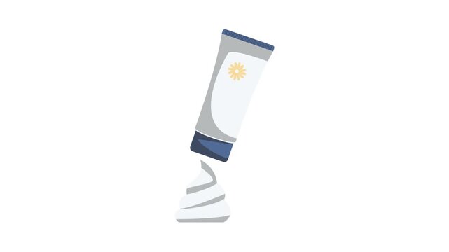  A cream tube adorned with a sun symbol, indicating its purpose for sun care or protection.