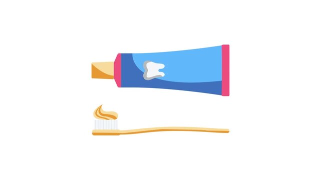  Icon of a toothbrush and toothpaste, symbolizing dental hygiene and oral care.