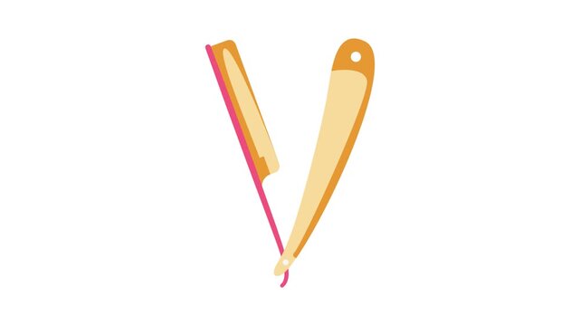 A pair of scissors featuring a prominent letter V on the handle.