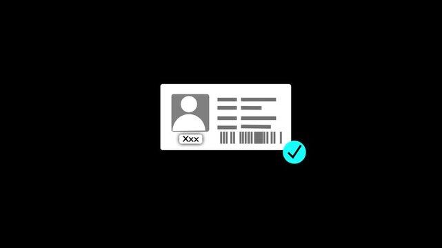 Colorful ID Card Icon Animation. ID card icon animation on color screen. id card icon vector. National id, card, voter id. identity document sign animation on background. Business card animated.