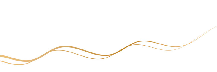 Golden wavy line, gold curved line, Vector illustration. EPS 10 .