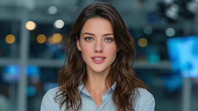 Elegance Personified: A captivating headshot of a woman, radiating confidence and poise, showcasing her natural beauty and alluring presence. 