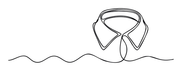 Simple black continuous line drawing of a classic shirt collar suitable for menswear branding, corporate identity, or textile industry presentations