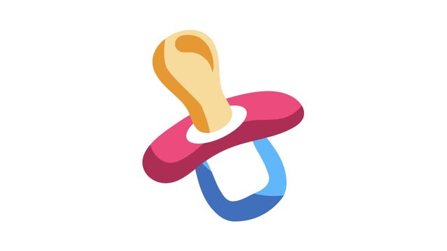 A pacifier featuring a pink and blue handle, designed for infants and toddlers.