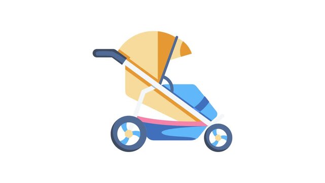 A baby stroller featuring a bright yellow umbrella, designed for sunny outdoor walks with an infant.