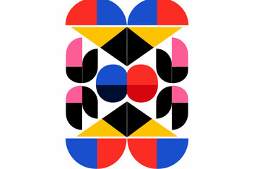 Geometric abstract art with bold shapes and vibrant colors
