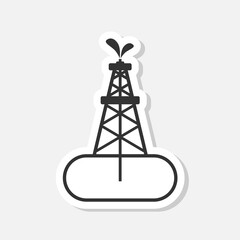 Oil drilling icon sticker isolated on gray background
