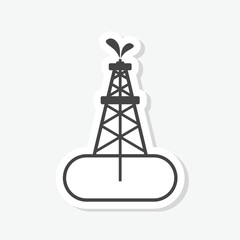 Oil drilling icon sticker isolated on gray background