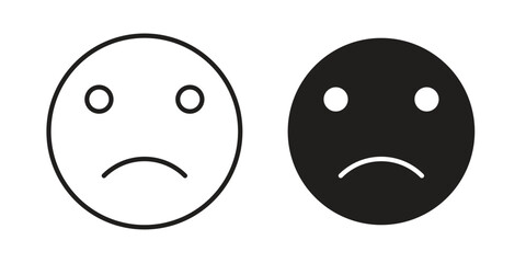Fototapeta premium Sad icon symbol design template. Vector 10 eps.