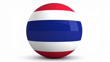 "Thai flag wrapped around glossy sphere"