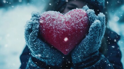 Obraz premium Warm Heart Embraced in Winter.