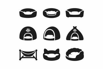 Variety of pet beds: cozy designs for cats and dogs