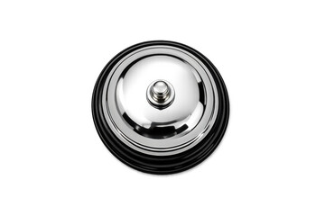 Metal service bell on gradient background for hospitality and customer service concepts