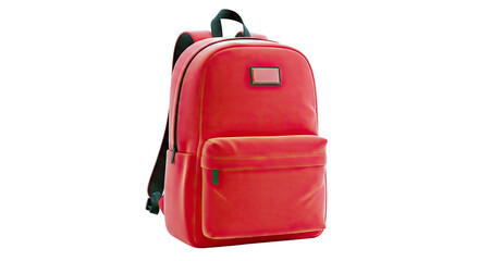 Naklejka premium Red Backpack with Green Accents