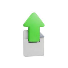 Green Up Arrow Sign with White Base on Black Background