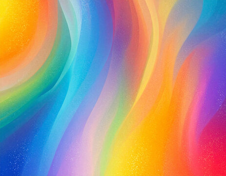 Abstract blurred rainbow colored liquid swirl background with colorful fluid paint texture