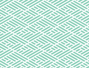Abstract geometric pattern. A seamless vector background. White and green ornament. Graphic modern pattern. Simple lattice graphic design