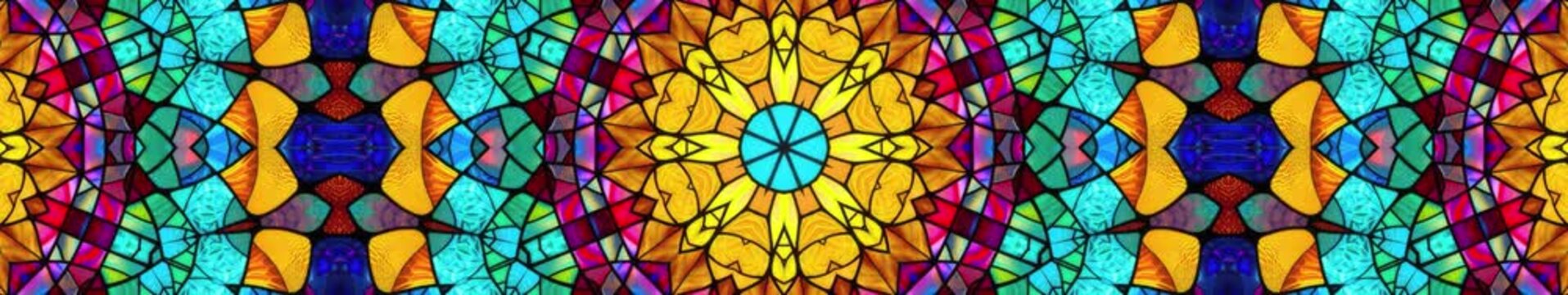 Abstract Colorful Mosaic Kaleidoscope | widescreen | looped animation