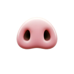 Pink 3 D Nose with Two Nostrils on Black Background