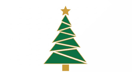 Obraz premium Simple Flat Design Christmas Tree with Star and Triangle Layers