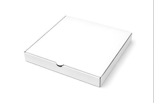 White pizza box mockup isolated on white background for delivery and take away packaging design