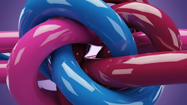 Colorful intertwined ribbons