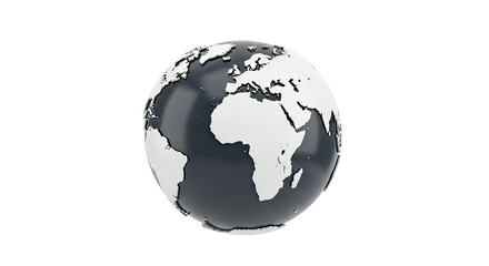 Stylized Globe with Africa and Europe Prominently Displayed