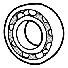 simple hollow bearing line art, adjustable line size