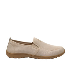 White Slip On Casual Shoe With Beige Sole On Black Background white shoe flat shoe