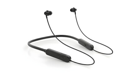 Studio shot of a flexible wireless neckband headphone