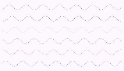 Abstract heartbeat wave lines with pink and purple gradient, modern minimalist design for Valentine's Day, soft pastel palette