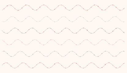 Abstract heartbeat wave pattern with soft pastel gradient background, romantic Valentine's Day concept with delicate dotted lines and subtle gradients