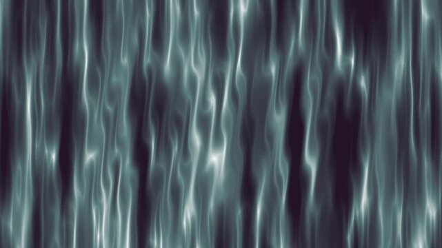 A seamless looping abstract motion background featuring soft, smooth, vertical glowing lines and waves in teal and white against a dark backdrop. This elegant and dynamic visual effect creates a seren
