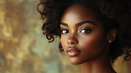 Young black woman vintage portrait.