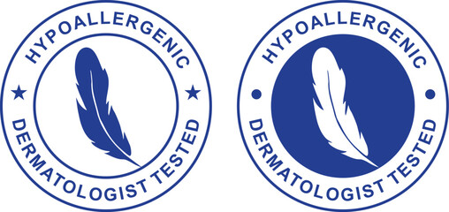 Hypoallergenic Dermatologist Tested badge stamp icon . Dermatologically tested stamp . 