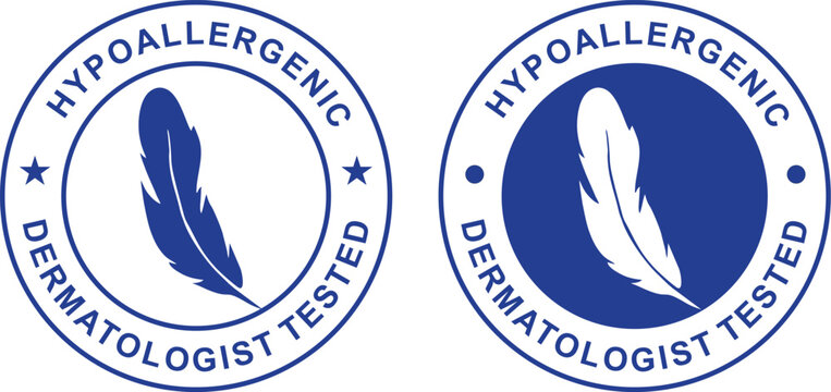 Hypoallergenic Dermatologist Tested badge stamp icon . Dermatologically tested stamp . 