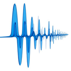 Blue and white sound wave on black background audio wave