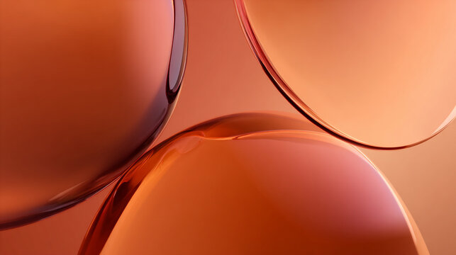 ultra minimal molten glass orbs wallpaper, warm abstract liquid circles in sunset tones, premium futuristic amber glass wallpaper