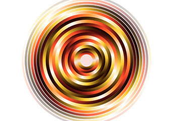 Abstract Metallic Gradient Concentric Rings Isolated Element