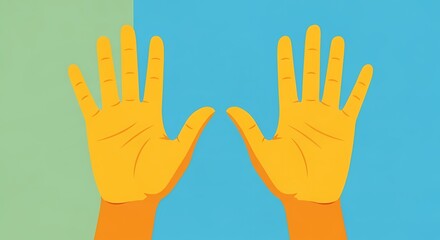 Fototapeta premium Hands gesture high five gesture in flat design style