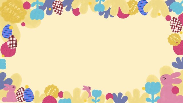 Cute Easter Elements Animation Background