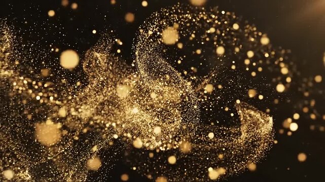 Golden Particles Dancing in Dark Space.