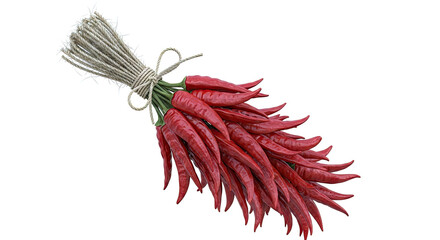 Obraz premium Bundle of Red Chili Peppers Tied with Rope