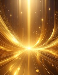 A golden light beam radiates from the center