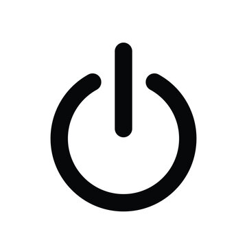 Power Off Button Icon Vector &mdash; Shutdown Symbol, Energy Control and Device Turn Off Sign