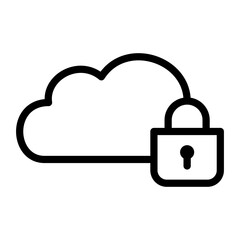 Cloud computing with privacy and security icon