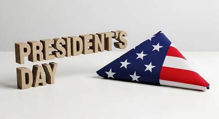 President's day celebration with american flag