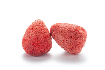 Freeze dried strawberry isolated on white background