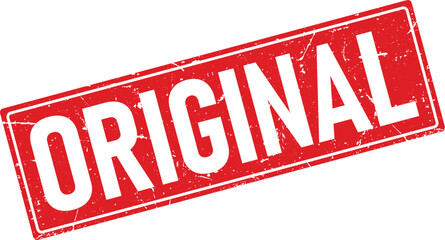 Distressed Red Stamp with ORIGINAL in Bold White Letters on a White Background