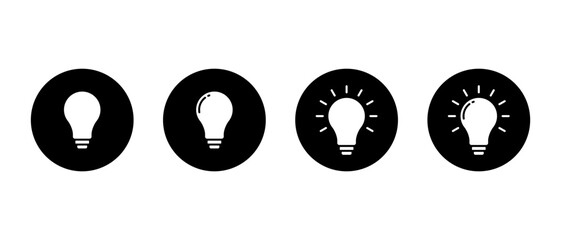 Light bulb icon set in black circle. Idea concept, creative thinking, inspiration, and innovation symbol © ElsaNur